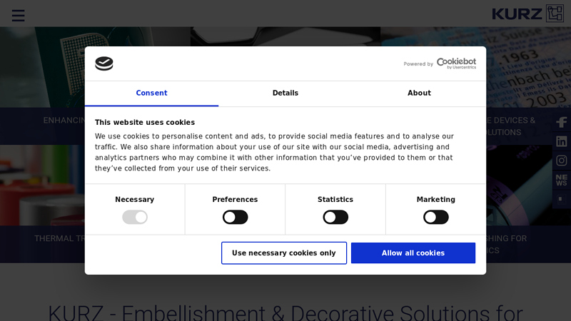 KURZ embellishment and decorative solutions for any industry. - Kurz Transfer Products - hot stamping, cold stamping and coating technology