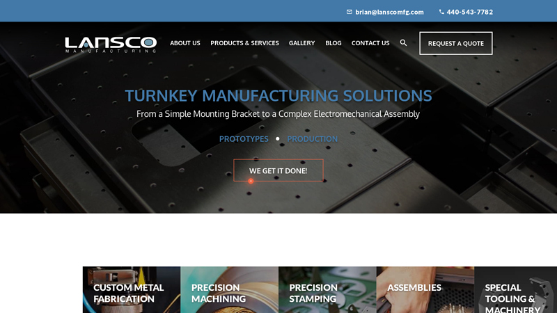 Custom Metal Fabrication and Special Tooling from Lansco Manufacturing