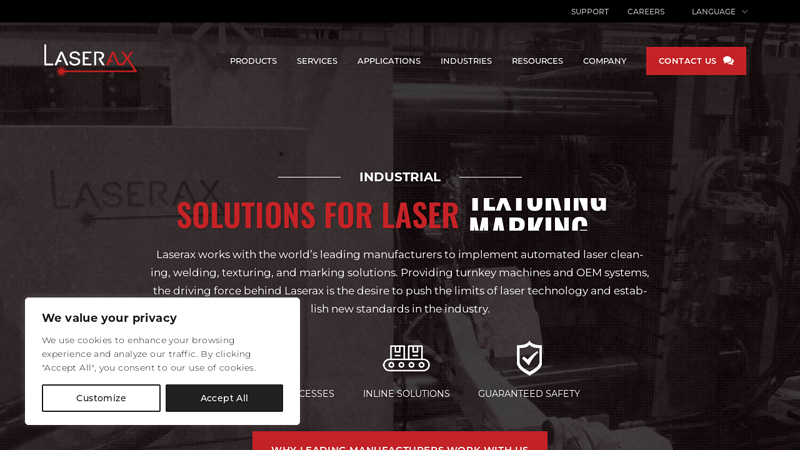 Laser Manufacturer of Marking & Cleaning Solutions - Laserax