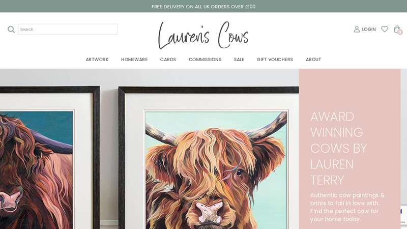 Cow Art, Gifts & Home from Award Winning Lauren