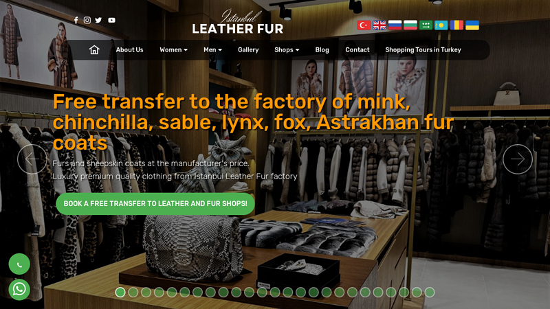 Leather Fur ?stanbul Fur coats made of mink, sable, chinchilla and other natural fur, leather jackets and coats for women and men in shops in Turkey from the manufacturer in Istanbul