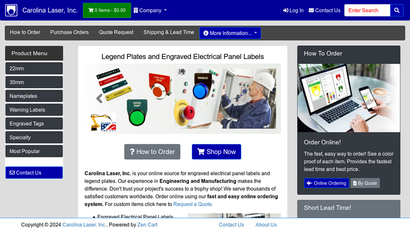 Legend Plates | Engraved Labels | Carolina Laser, Inc