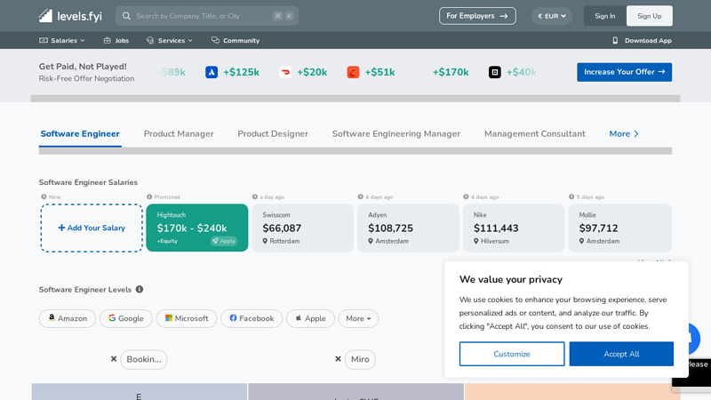 Levels.fyi | Salaries & Tools to Level Up Your Career