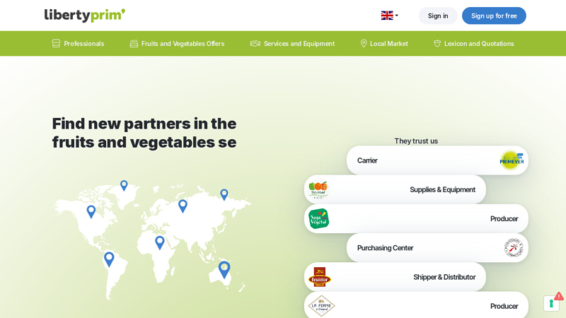 Libertyprim the platform for professionals in the fruit and vegetable sector