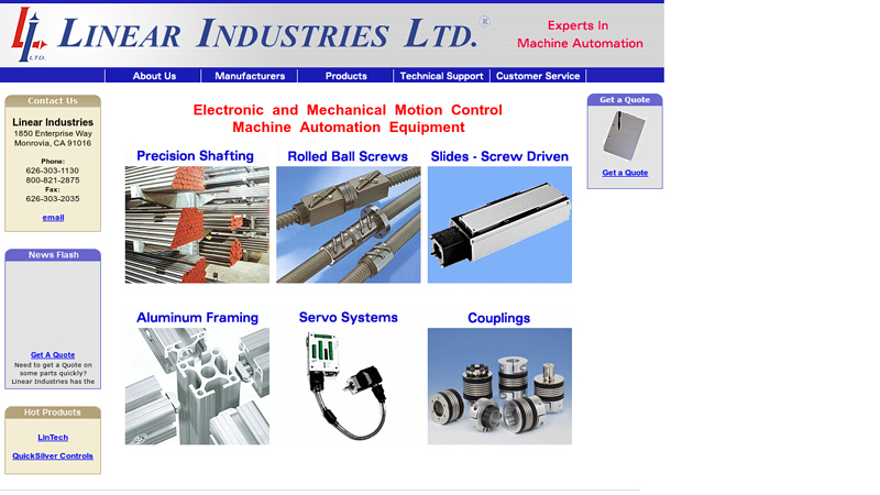 Mechanical Positioning Components and Systems | Linear Industries