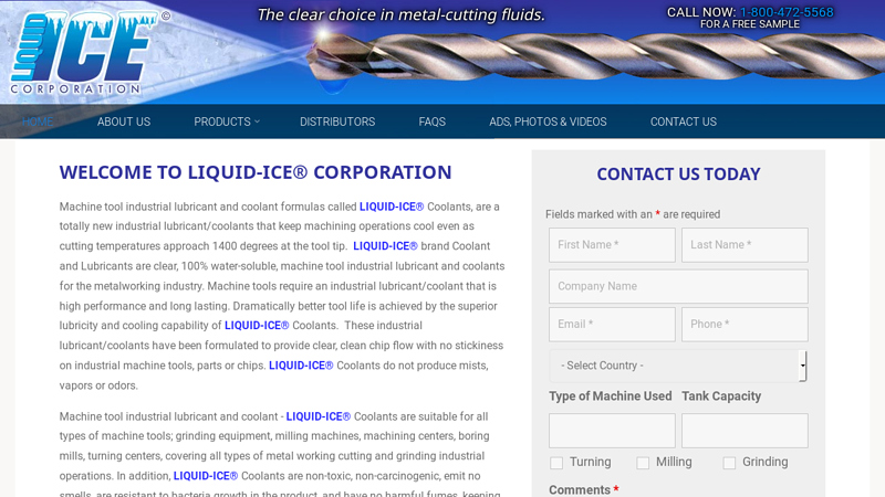 Machine Tool Industrial Lubricants/Coolant - Liquid Ice Corporation