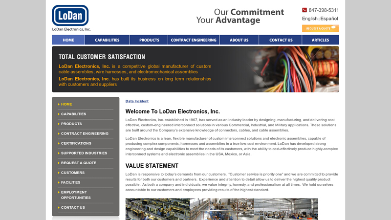 LoDan Electronics, Inc | Custom Cable Assemblies | Wire Harness Assembly | Chicago