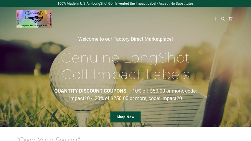 LongShot Golf Inc. - Golf Labels, Impact Labels