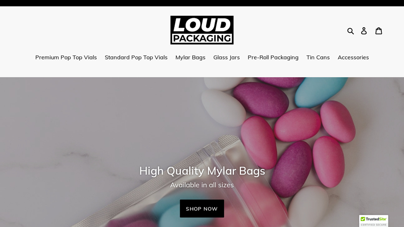 LOUD Packaging Official Store | Stand Up Pouches & Pop Top Vials C LOUD packaging