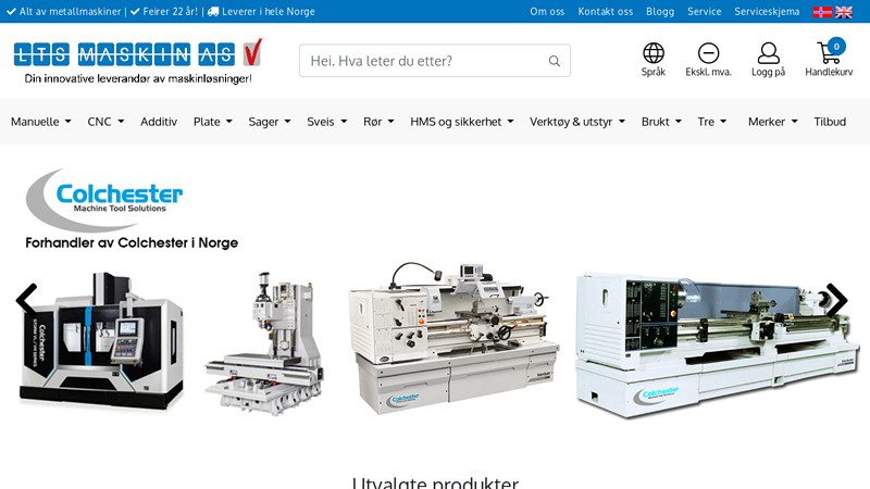 LTS Maskin AS - Dreiebenker, freser, boremaskiner, roboter, CNC maskiner, b?ndsager, gjengearmer, tr?dgnist, senkegnist, presser, universal robot, platemaskiner og mye mer!.