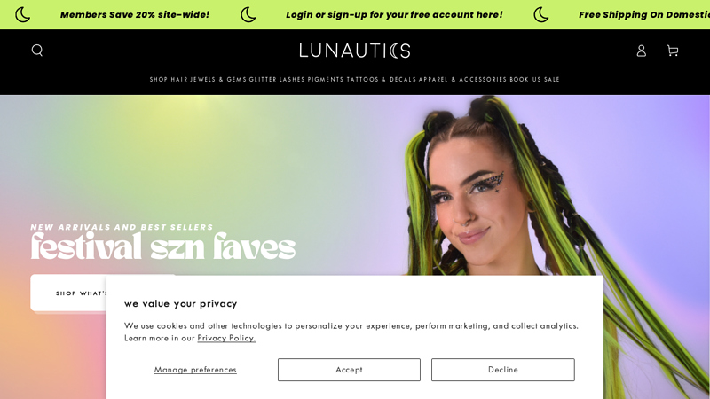 Lunautics | Face Jewels, Festival Glitter, Rave Makeup