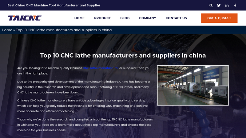 Image of Top 20 CNC Milling Machine Manufacturers & Suppliers in China