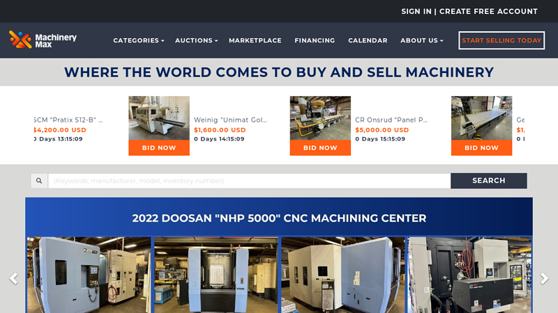 MachineryMax - Industrial Equipment Auctions & Marketplace