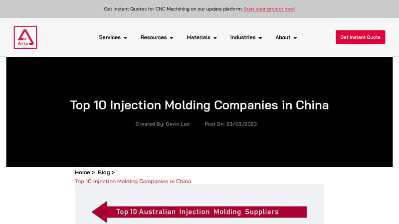 Image of Top 10 Injection Molding Companies in China