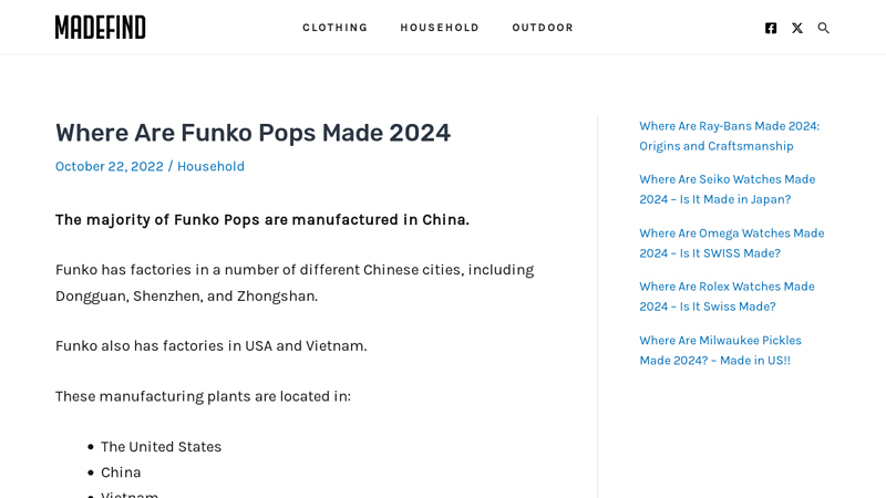 Image of Where Are Funko Pops Made 2024