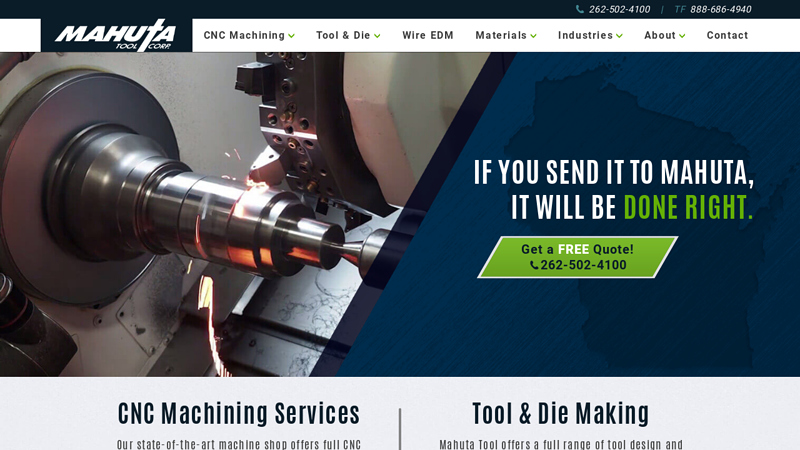 CNC Machine Shop & Tooling in Milwaukee | Mahuta Tool Corporation USA