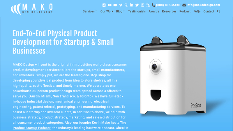 MAKO Design + Invent | Industrial Design, Mechanical Design & Electrical Development for Product Startups & Small Businesses