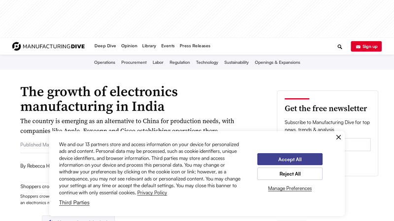 Image of The growth of electronics manufacturing in India