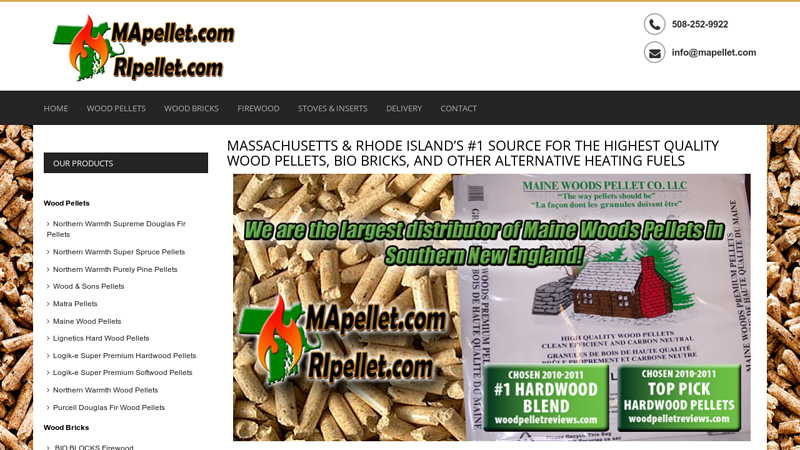 Massachusetts Distributor of Wood Pellets, Bio Bricks and Heating Fuels