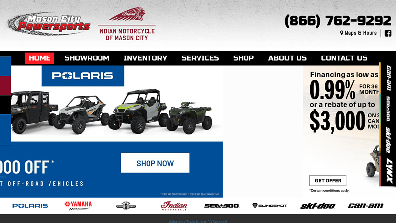 Mason City Powersports Iowa: Indian, Polaris, Can-Am, Yamaha Dealers