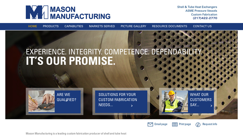 Home - Choose Mason for Custom Fabrication Needs!