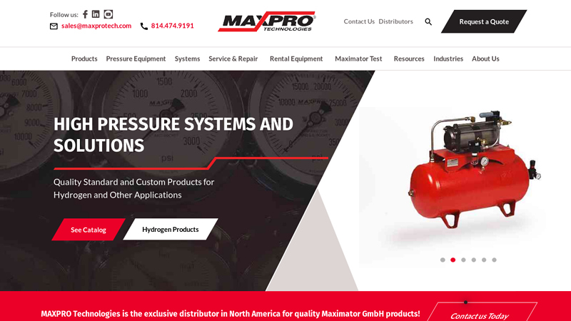 High Pressure Systems & Solutions | MAXPRO Technologies Inc.