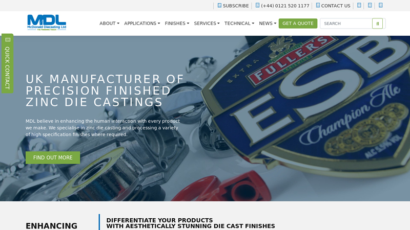 Quality Die Casting UK - Zinc Casting Experts - McDonald Diecasting Ltd