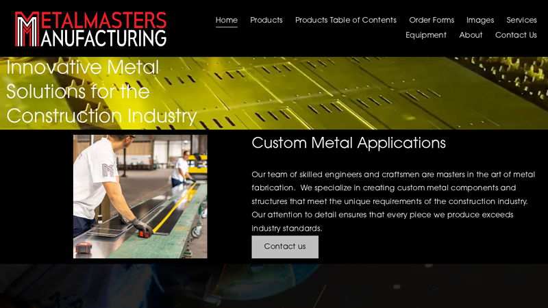 MetalMasters Manufacturing - Custom Metal Fabrications Solutions for the construction Industry