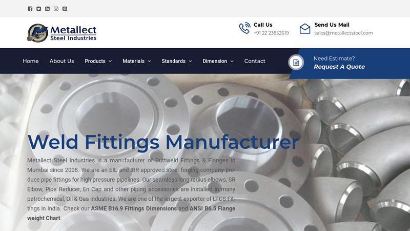 Buttweld Steel Fittings and Forged Pipe Flange manufacturer in India