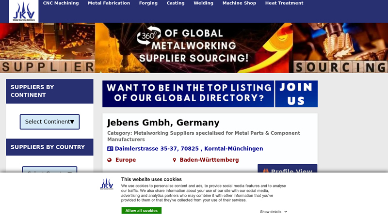 Metalworking Suppliers and Companies Listing Director| JKVGSS