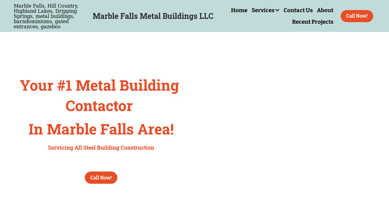 Marble Falls Metal Building Contractor/ Barndominium Contractor/ Gate Entrances