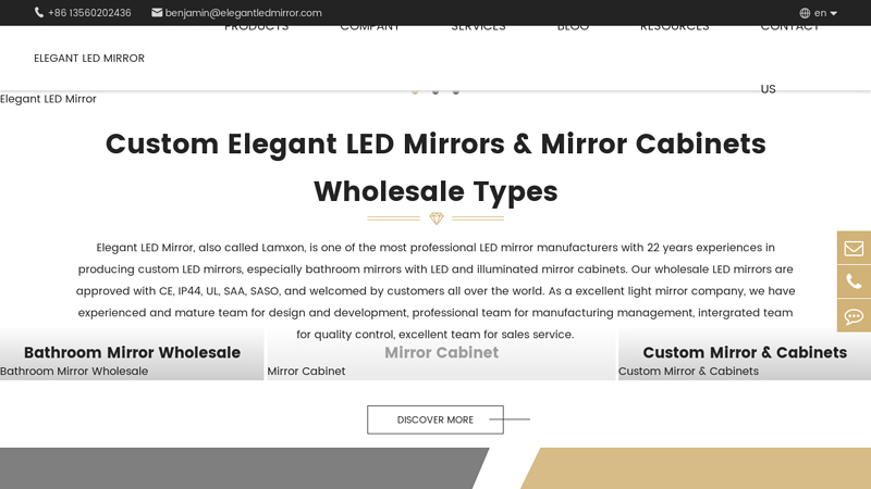 Bathroom LED Mirror Manufacturer, Custom Mirror Cabinets Wholesale | Elegant LED Mirror