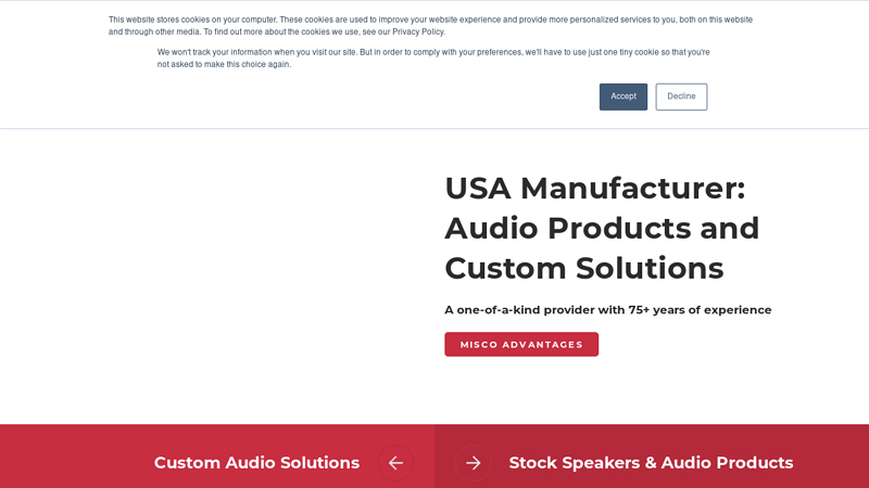 Image of MISCO Speakers | Custom Audio Solutions | USA Based Manufacturing