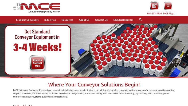 Modular Conveyor Systems | Conveyor Equipment | Product Handling | MCE