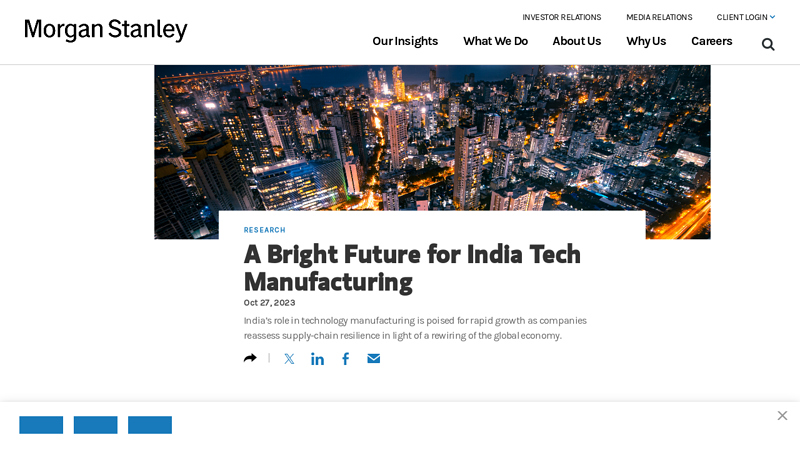 Image of India Manufacturing Outlook: Electronics & Tech | Morgan Stanley