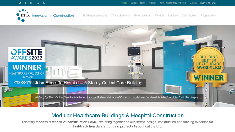 Hospital Construction & Modular Healthcare Buildings | MTX Contracts