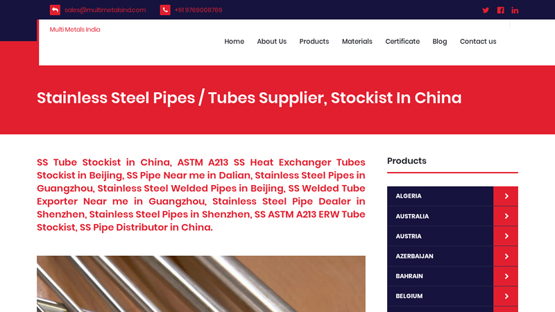 Image of Stainless Steel Pipes / Tubes Supplier, Stockist In China