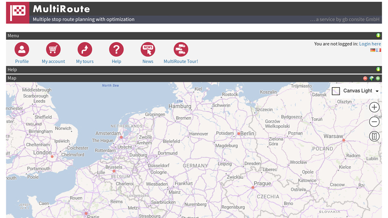 MultiRoute - die kostenlose Routenplanung und Optimierung fr viele Zwischenziele z.B. fr Kuriere