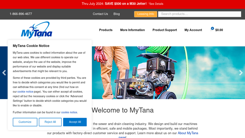 Sewer and drain cleaning equipment, parts and tools - MyTana LLC