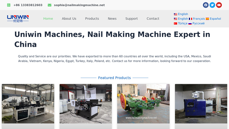 Nail Making Machine Expert - Uniwin Machinery