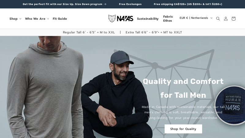 Tall Mens Clothing That Fits | Navas Lab Apparel