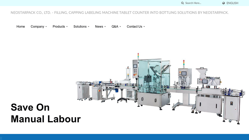 Neostarpack Co., Ltd. - Filling, capping labeling machine tablet counter into bottling solutions by Neostarpack.