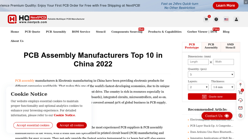 Image of PCB Assembly Manufacturers Top 10 in China 2022