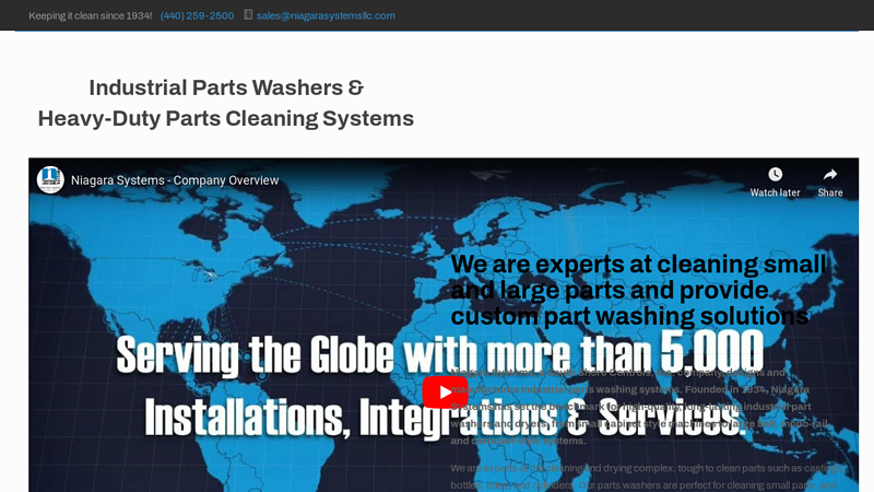 Industrial Parts Washers | Customized Heavy-Duty Parts Cleaning & Parts Washing System For Sale - Niagara Systems