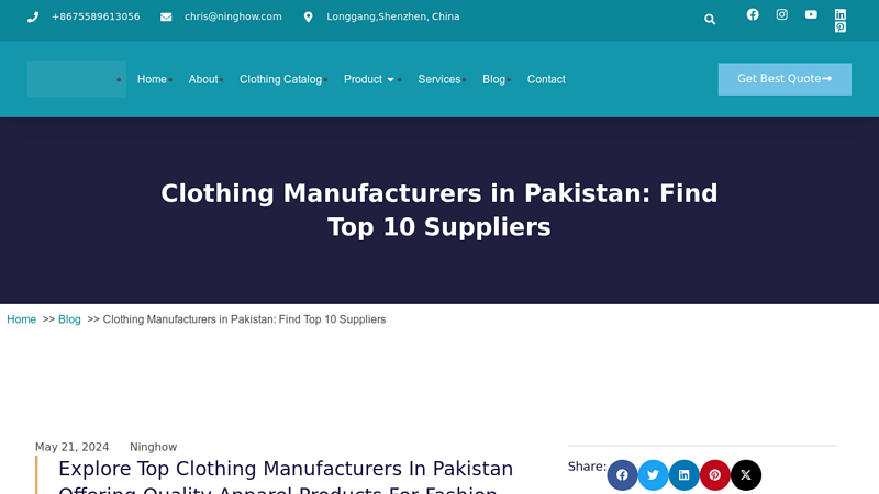 Image of Clothing Manufacturers in Pakistan: Find Top 10 Suppliers