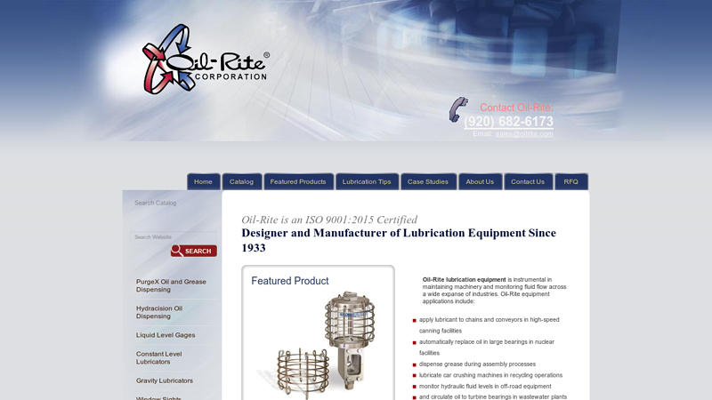 Designer and Manufacturer of Lubrication Equipment - Manitowoc, Wisconsin - Oil-Rite Corporation