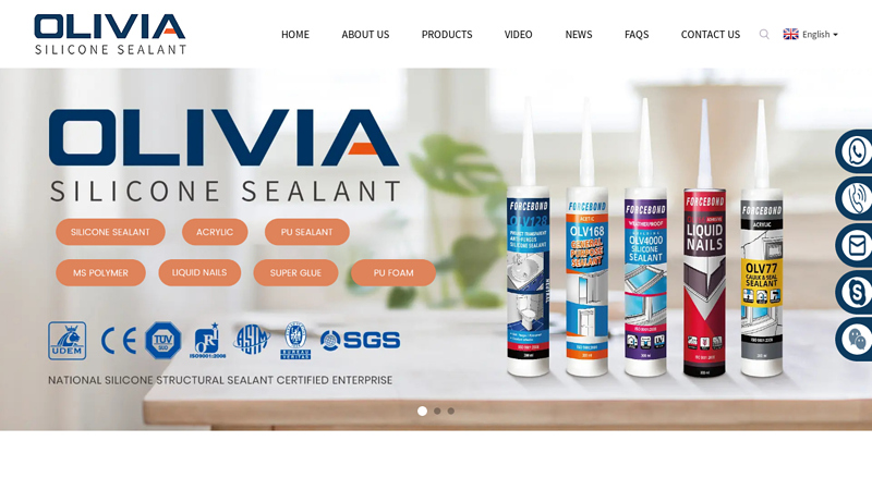 Silicone Sealant, Adhesive Silicone, Acrylic Caulk - Olivia