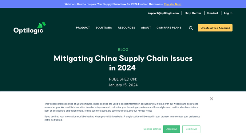 Image of Optilogic | Mitigating China Supply Chain Issues In 2024