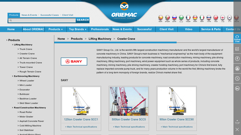 Image of Crawler Crane-Lifting Machinery-Products-ORIEMAC