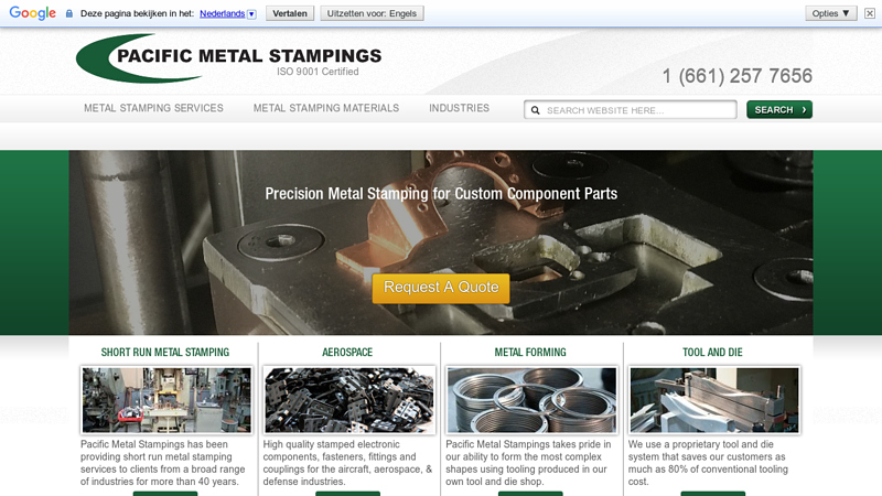 Precision Metal Stamping - Stamped Metal Parts Manufacturer | Pacific Metal Stampings, Inc - California